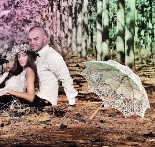 מטריה מתחרה לכלה לצילומים